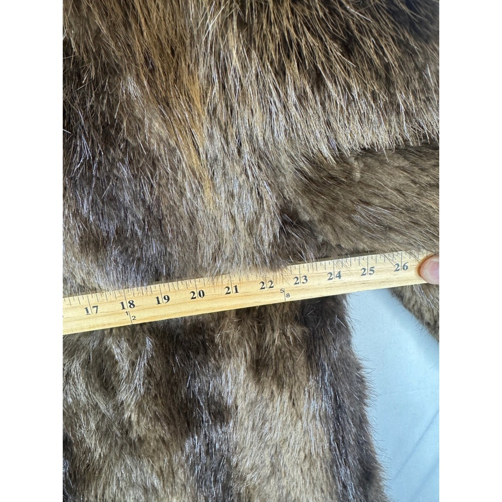 Vintage Shillington Furs Men 46 Brown Long Racoon Fur Coat Double Breasted - Picture 13 of 16